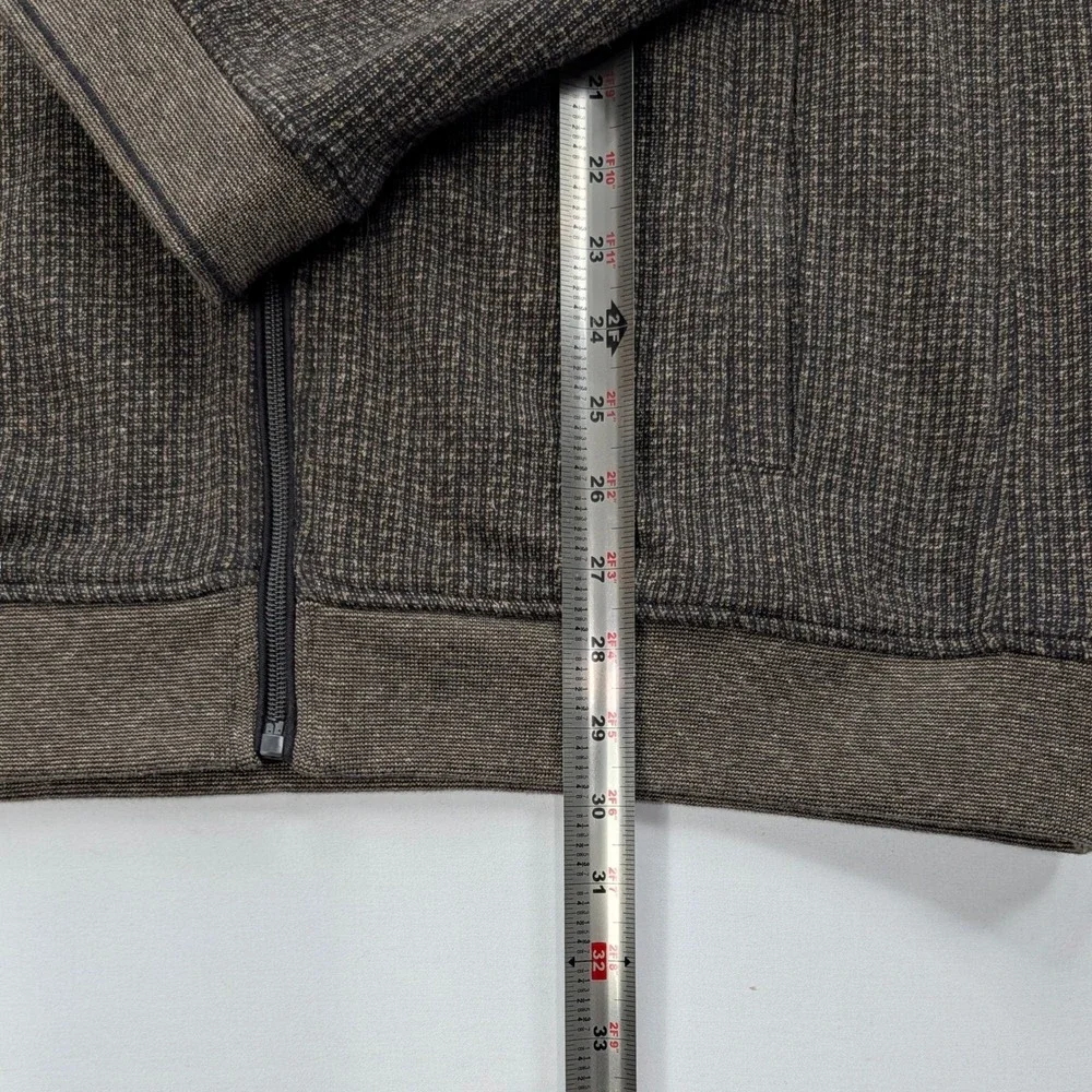 Jos A Bank Reserve Full Zip Sweater Jacket Brown Cotton Men's L